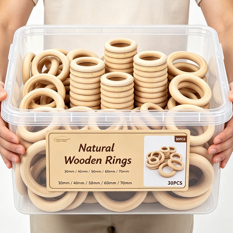Wood Ring Blank - Onafgewerkte houten ringen, gladde natuurlijke houten